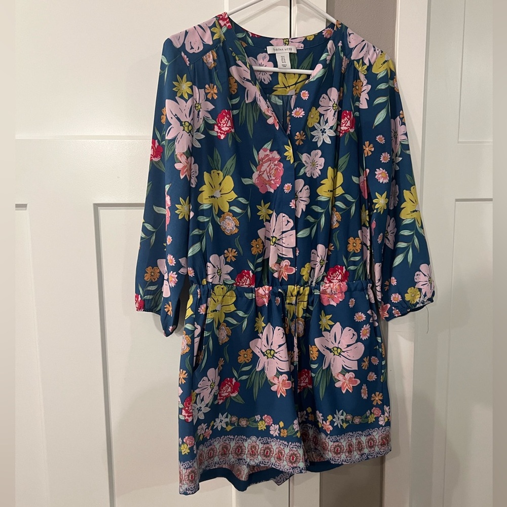 Blue Floral Romper